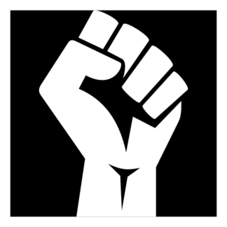 Raised Fist Decal (White)